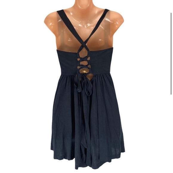 Urban Outfitters Charcoal Square Neck Lace-up Back Flowing Romper Size S - Picture 3 of 8